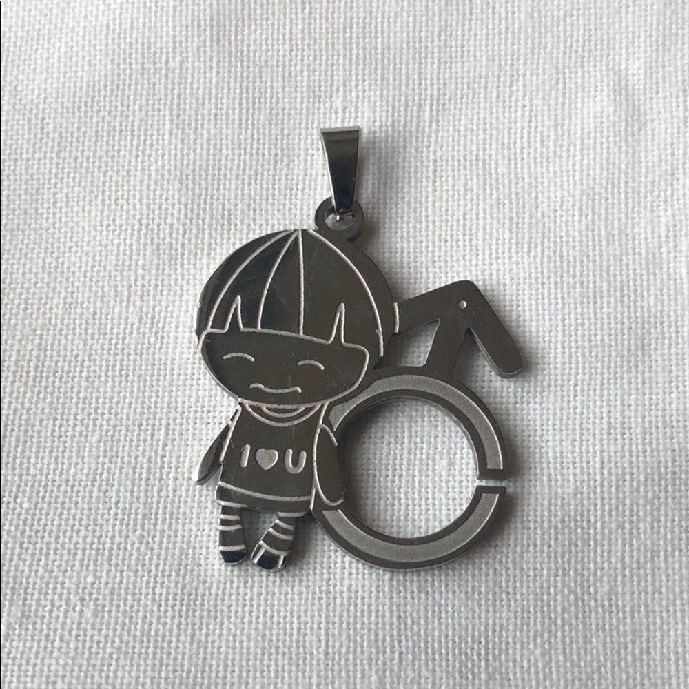 Stainless Steel Silver boy Charms Metal Pendant 2”